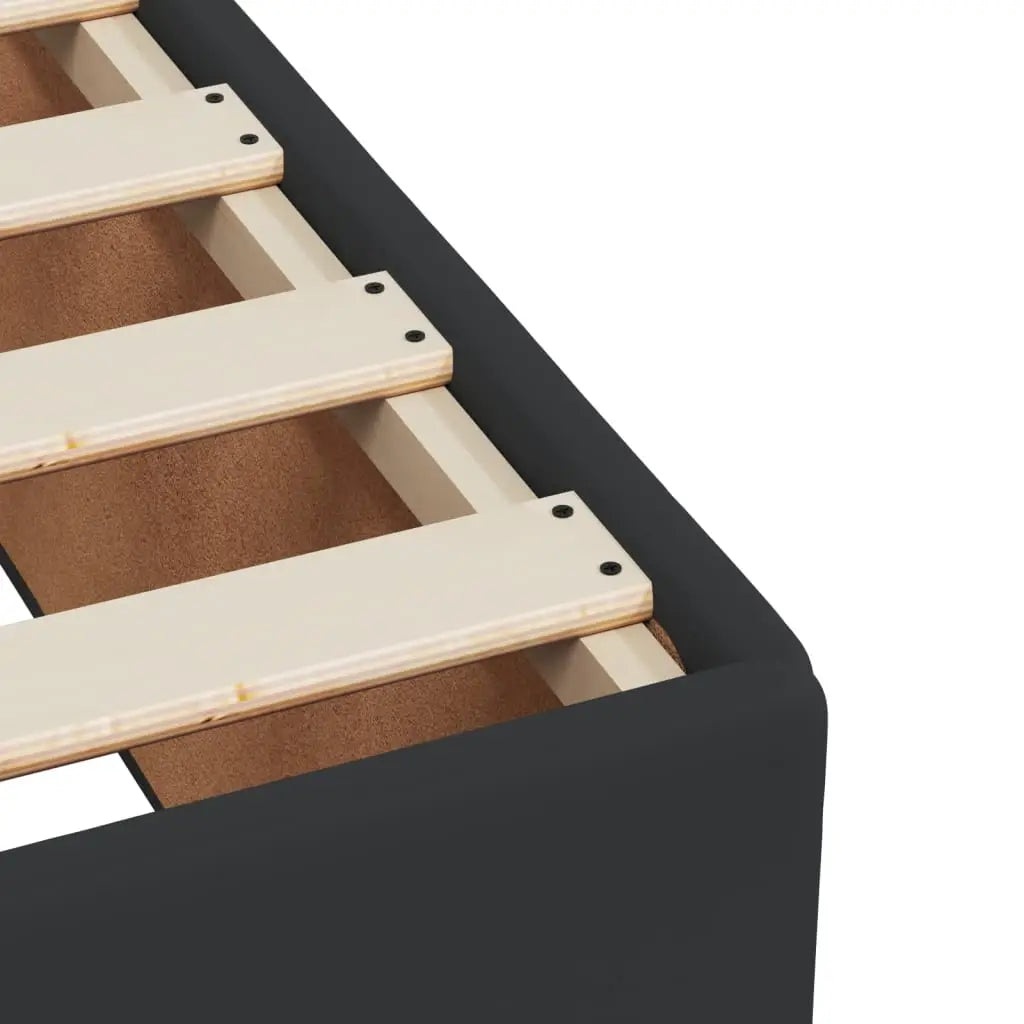 Sommier à lattes de lit avec matelas Noir 90x200 cm Similicuir - XIOS