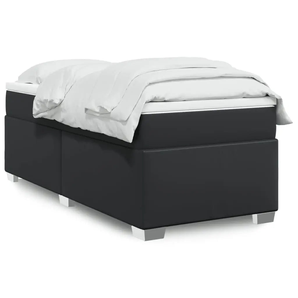 Sommier à lattes de lit avec matelas Noir 90x200 cm Similicuir - XIOS