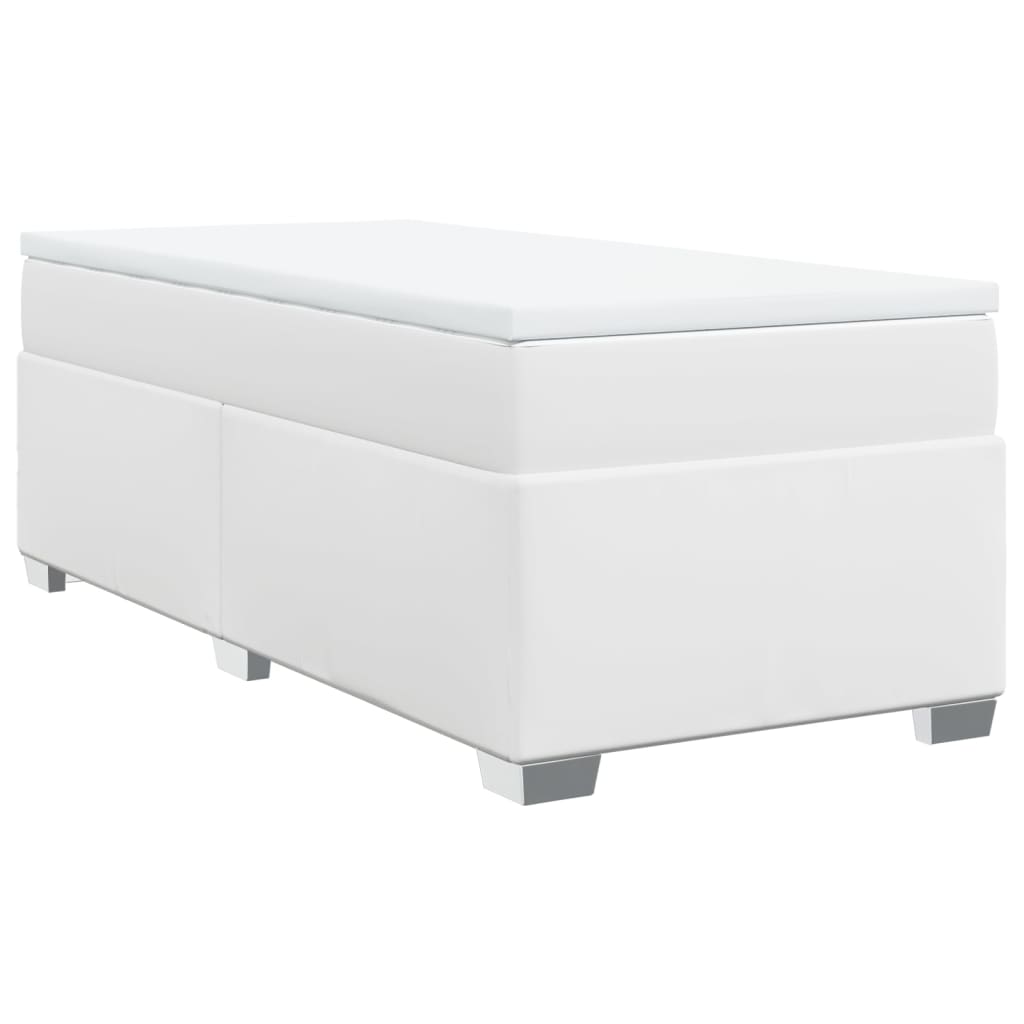 Sommier à lattes de lit avec matelas Blanc 90x200 cm Similicuir - XIOS