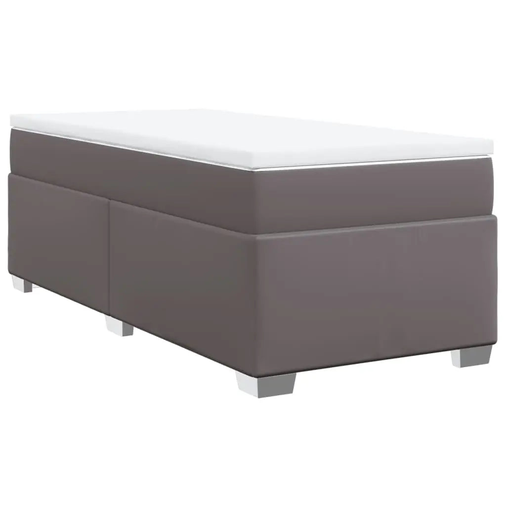 Sommier à lattes de lit avec matelas Gris 90x200 cm Similicuir - XIOS