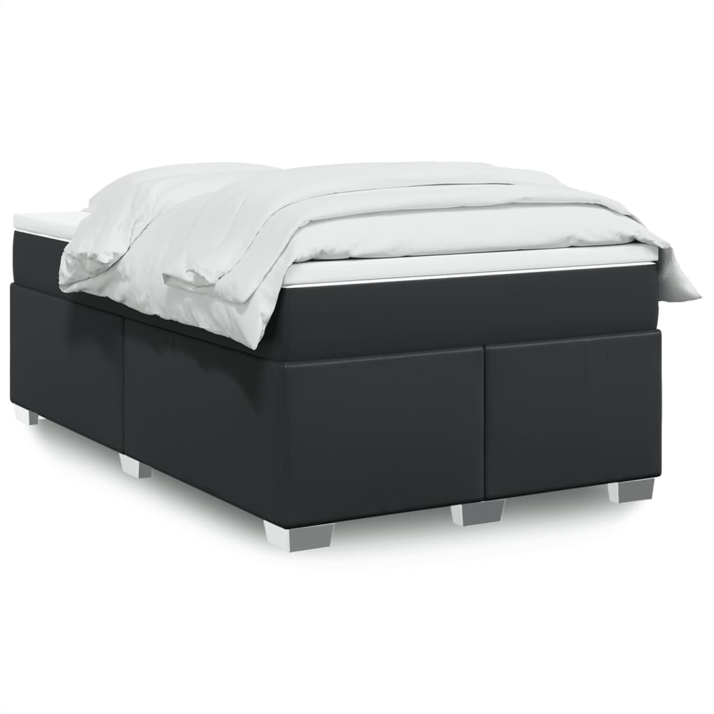 Sommier à lattes de lit avec matelas noir 120x190 cm similicuir - XIOS