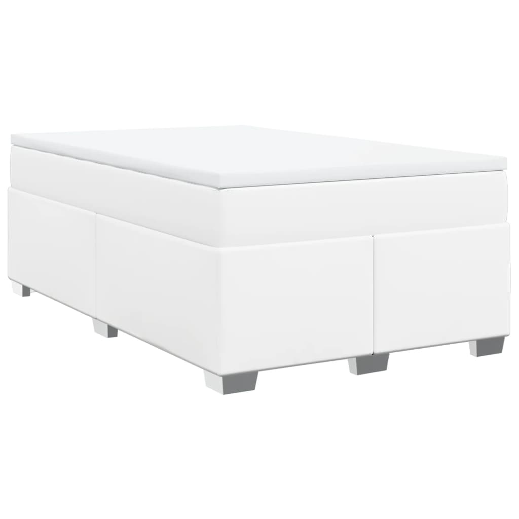 Sommier à lattes de lit avec matelas blanc 120x190cm similicuir - XIOS