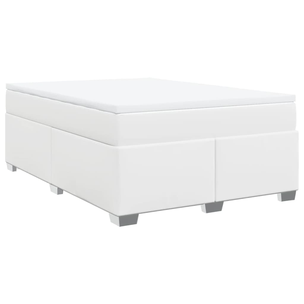 Sommier à lattes de lit avec matelas Blanc 140x190cm Similicuir - XIOS