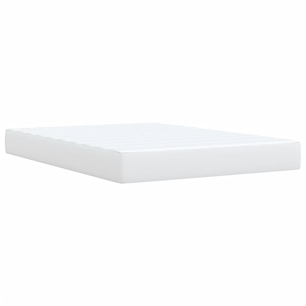 Sommier à lattes de lit avec matelas Blanc 140x190cm Similicuir - XIOS