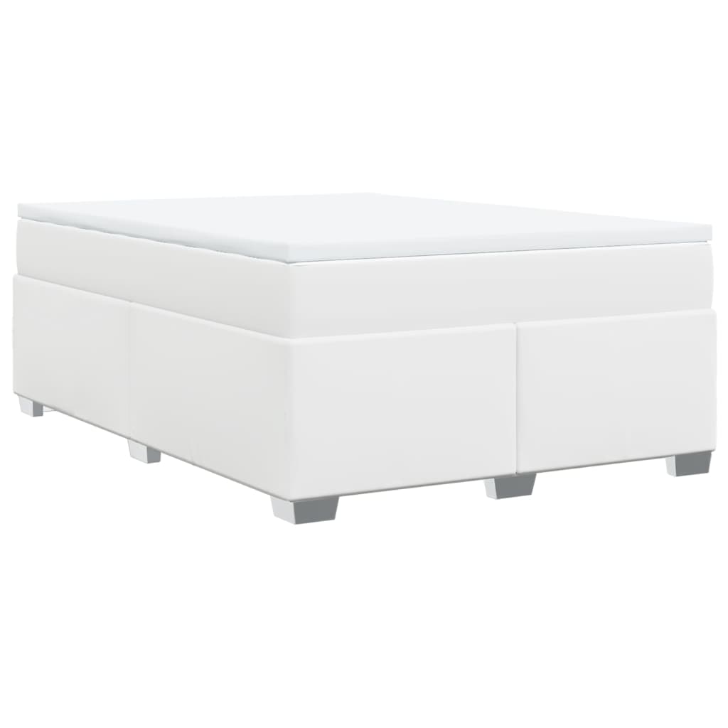 Sommier à lattes de lit avec matelas Blanc 140x190cm Similicuir - XIOS