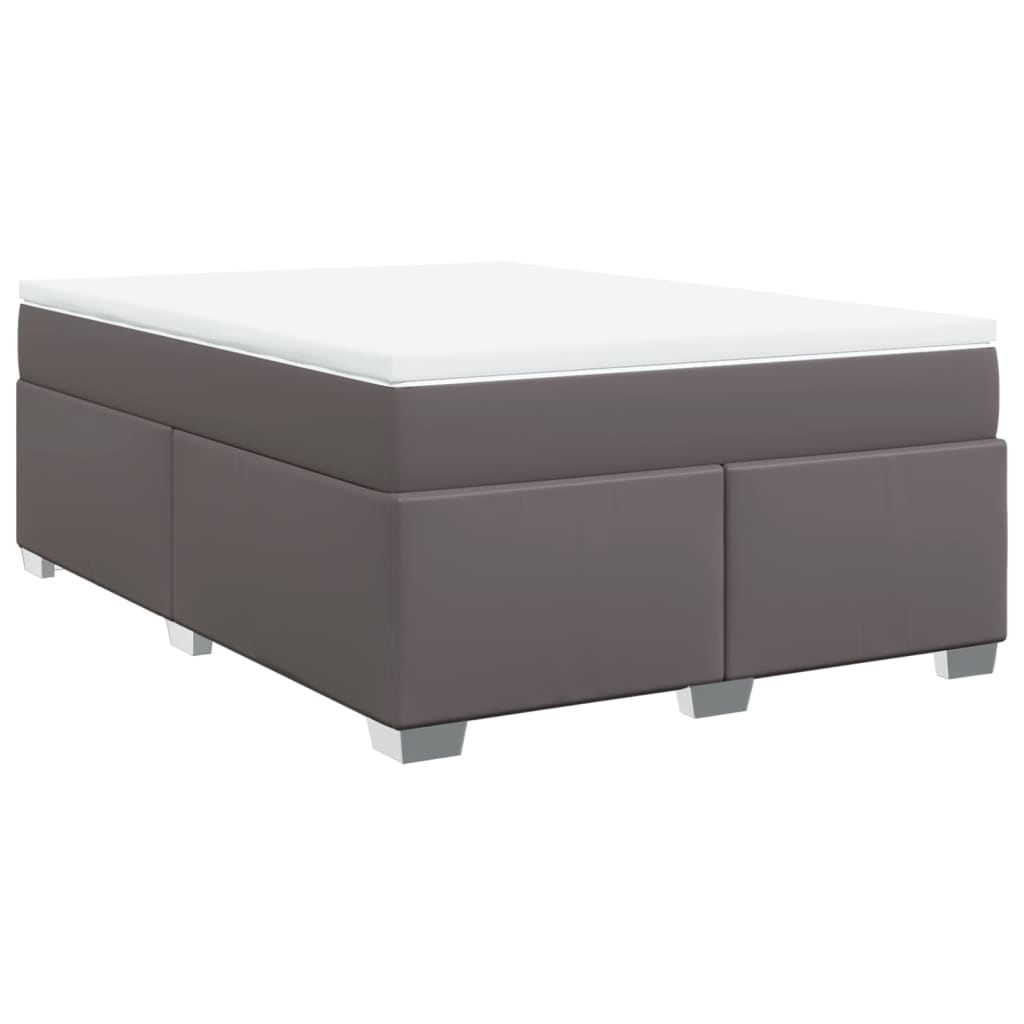 Sommier à lattes de lit avec matelas Gris 140x200 cm Similicuir - XIOS