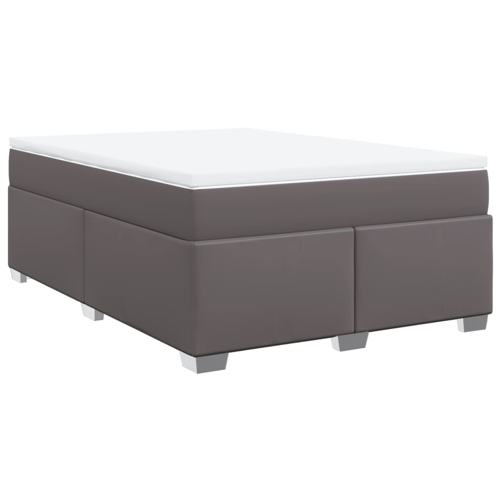Sommier à lattes de lit avec matelas Gris 140x200 cm Similicuir - XIOS