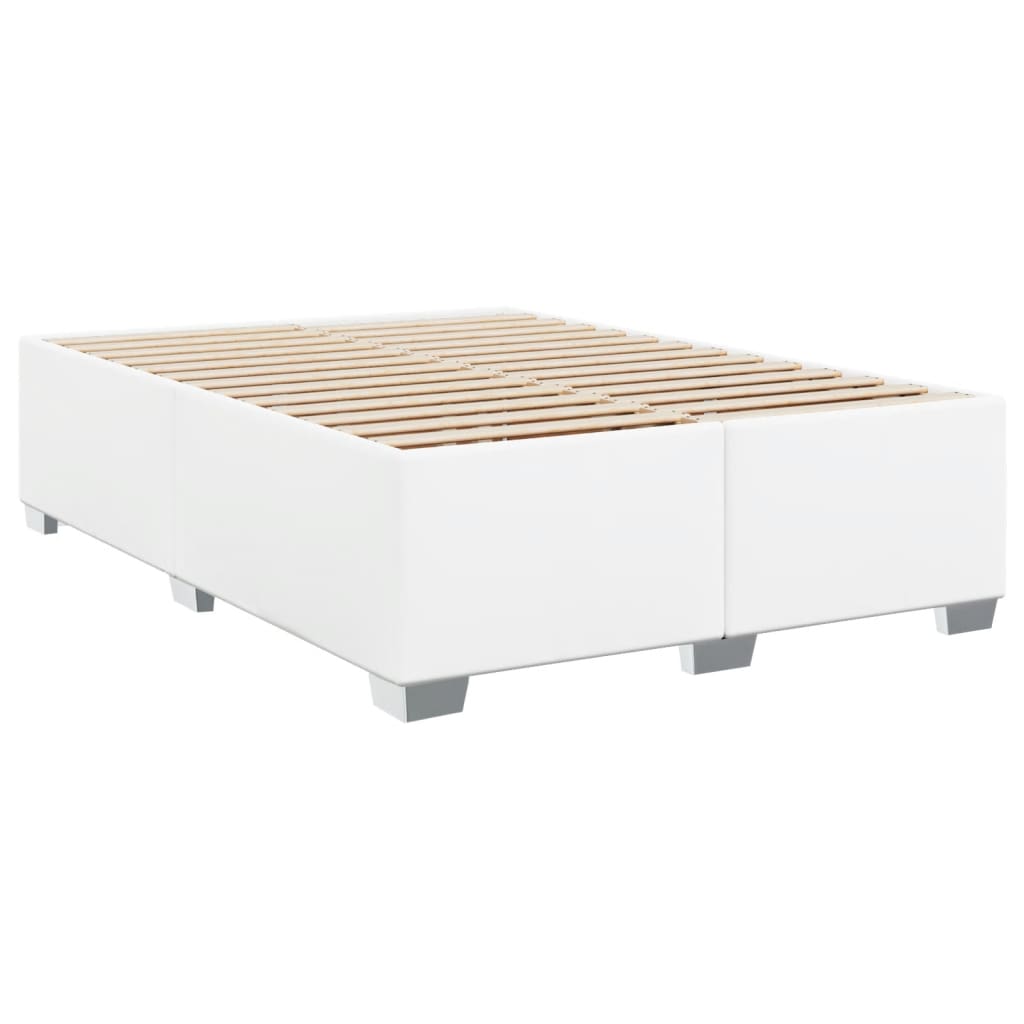 Sommier à lattes de lit avec matelas Blanc 160x200cm Similicuir - XIOS