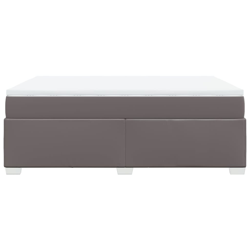 Sommier à lattes de lit avec matelas Gris 160x200 cm Similicuir - XIOS