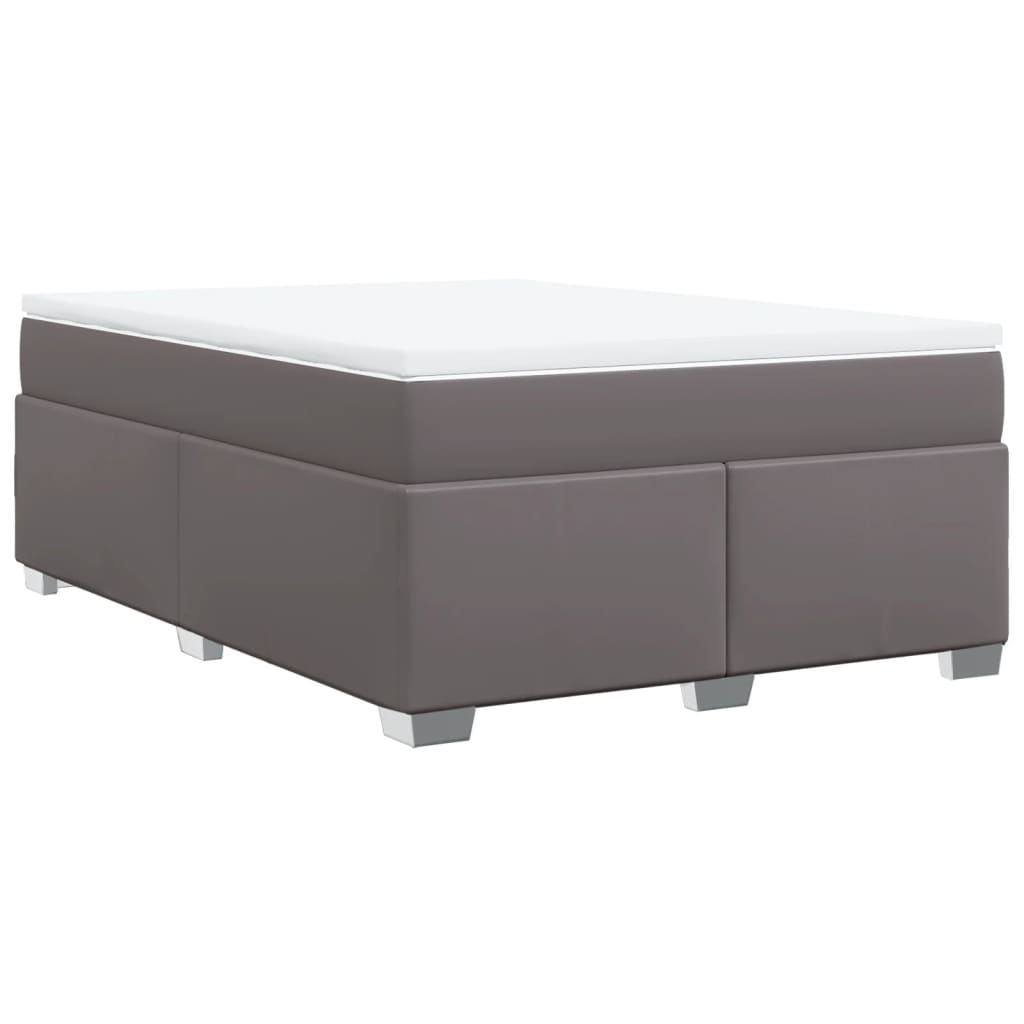 Sommier à lattes de lit avec matelas Gris 160x200 cm Similicuir - XIOS