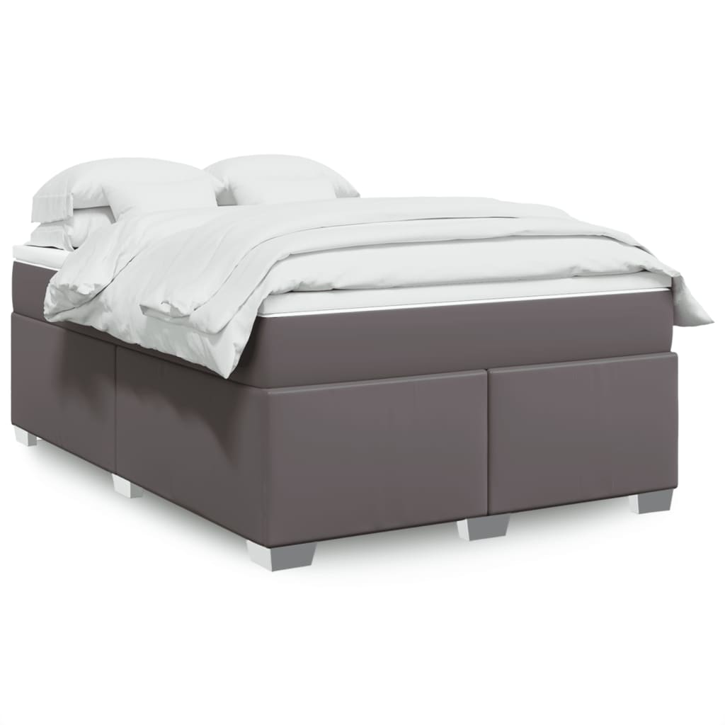 Sommier à lattes de lit avec matelas Gris 160x200 cm Similicuir - XIOS