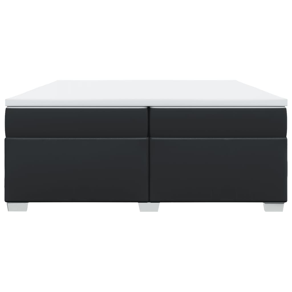 Sommier à lattes de lit avec matelas Noir 200x200 cm Similicuir - XIOS