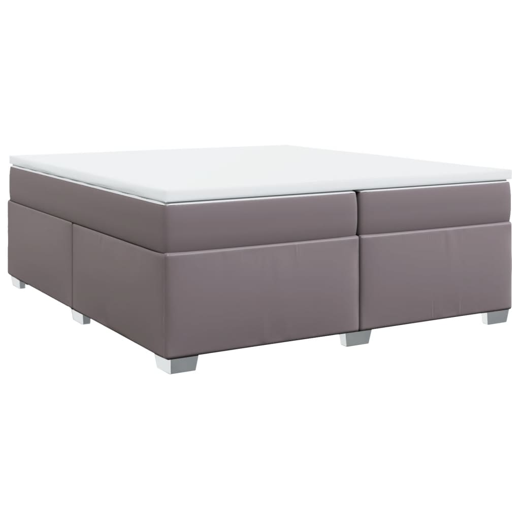 Sommier à lattes de lit avec matelas Gris 200x200 cm Similicuir - XIOS