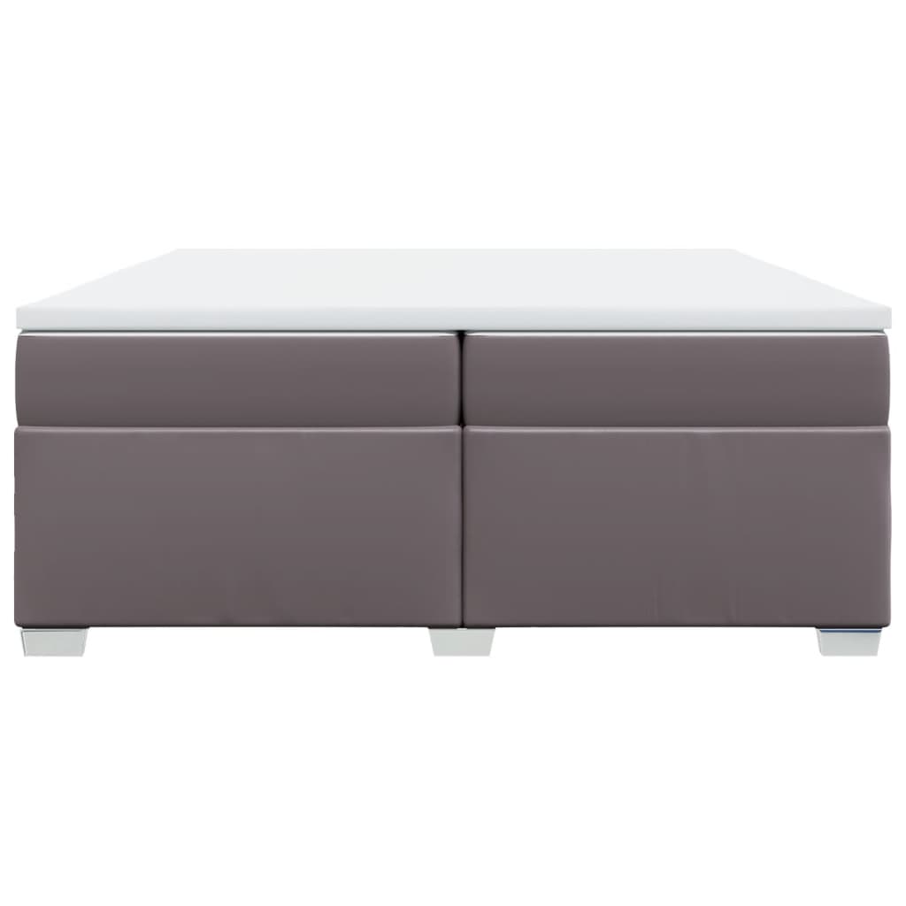 Sommier à lattes de lit avec matelas Gris 200x200 cm Similicuir - XIOS