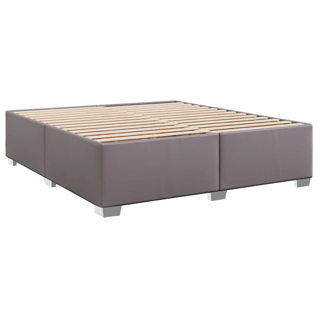 Sommier à lattes de lit avec matelas Gris 200x200 cm Similicuir - XIOS