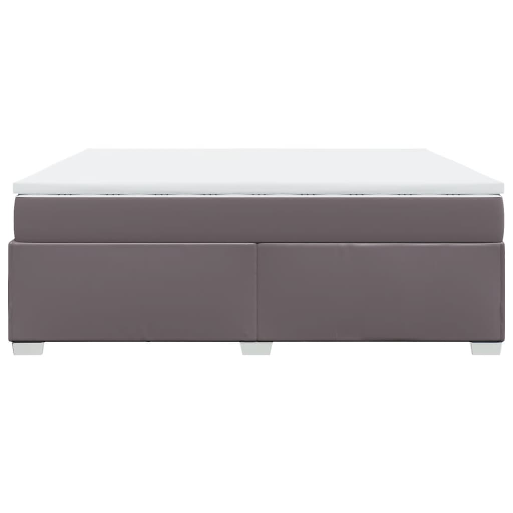 Sommier à lattes de lit avec matelas Gris 200x200 cm Similicuir - XIOS