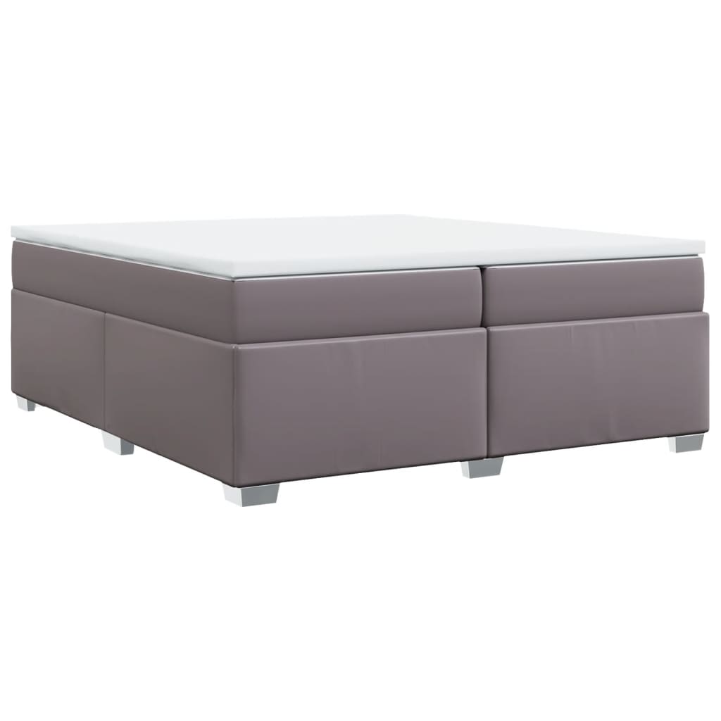 Sommier à lattes de lit avec matelas Gris 200x200 cm Similicuir - XIOS