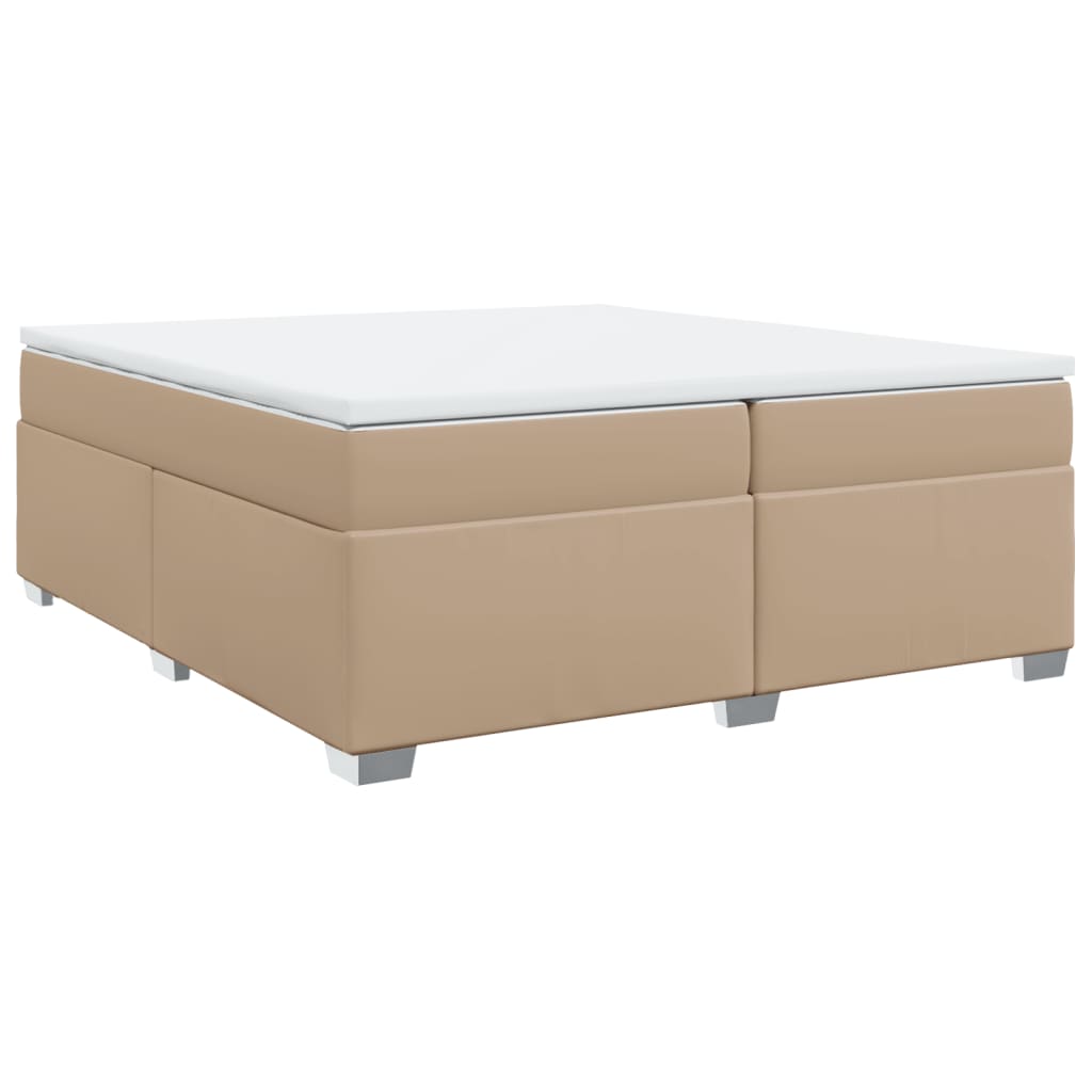 Sommier à lattes de lit avec matelas Cappuccino 200x200 cm