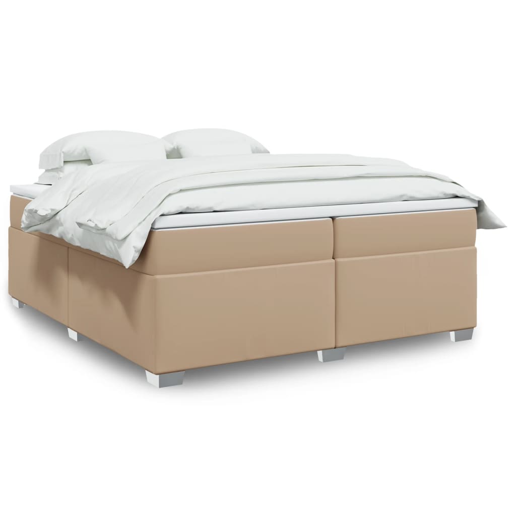 Sommier à lattes de lit avec matelas Cappuccino 200x200 cm
