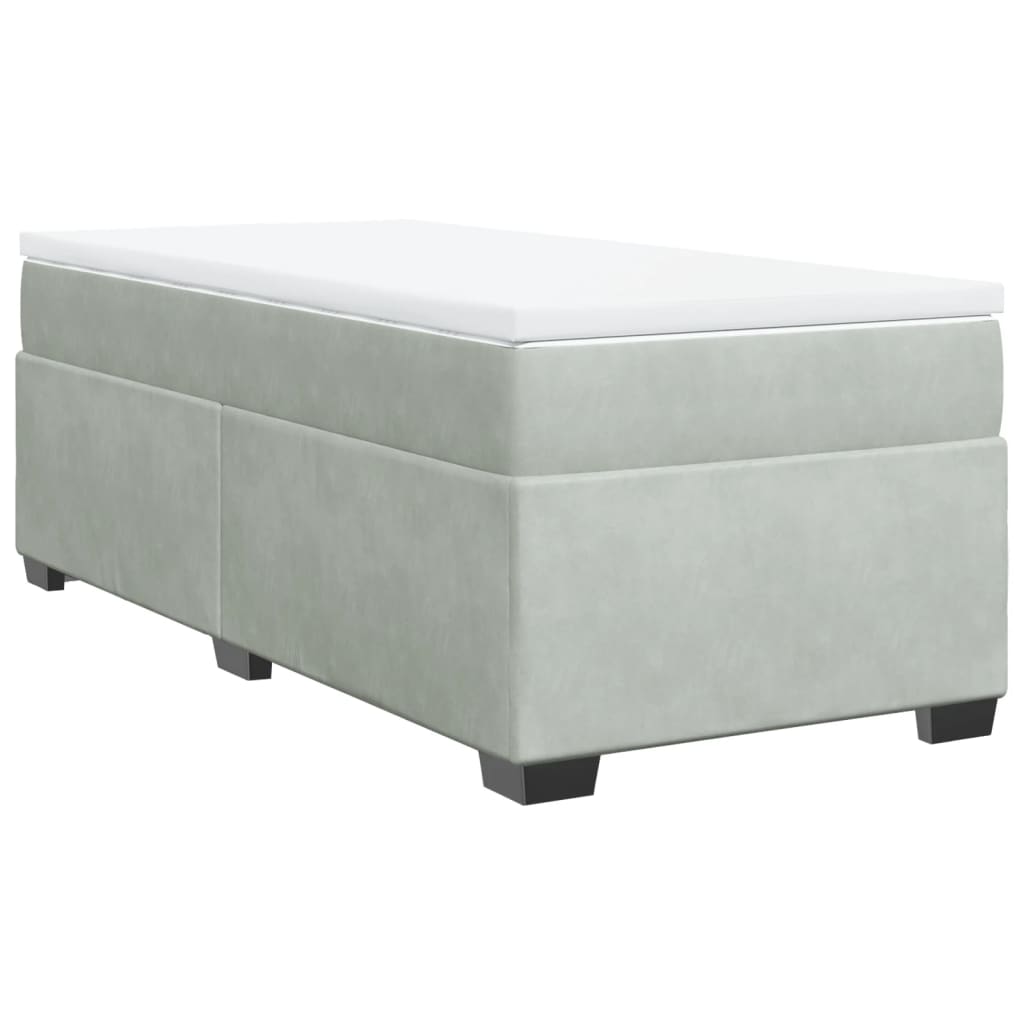 Sommier à lattes de lit et matelas Gris clair 90x190 cm Velours - XIOS