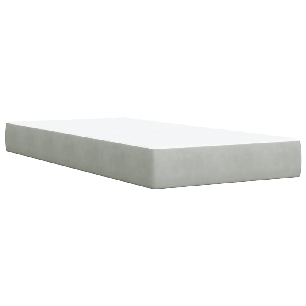 Sommier à lattes de lit et matelas Gris clair 90x190 cm Velours - XIOS