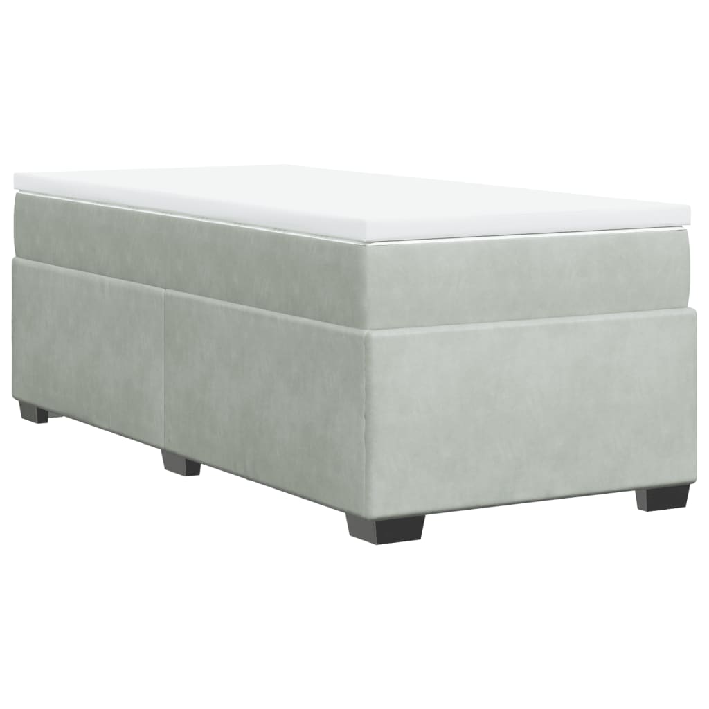 Sommier à lattes de lit et matelas Gris clair 90x190 cm Velours - XIOS