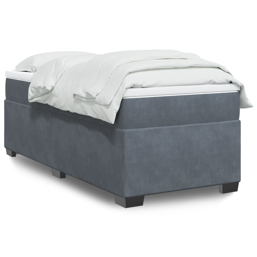 Sommier à lattes de lit et matelas Gris foncé 90x200 cm Velours - XIOS