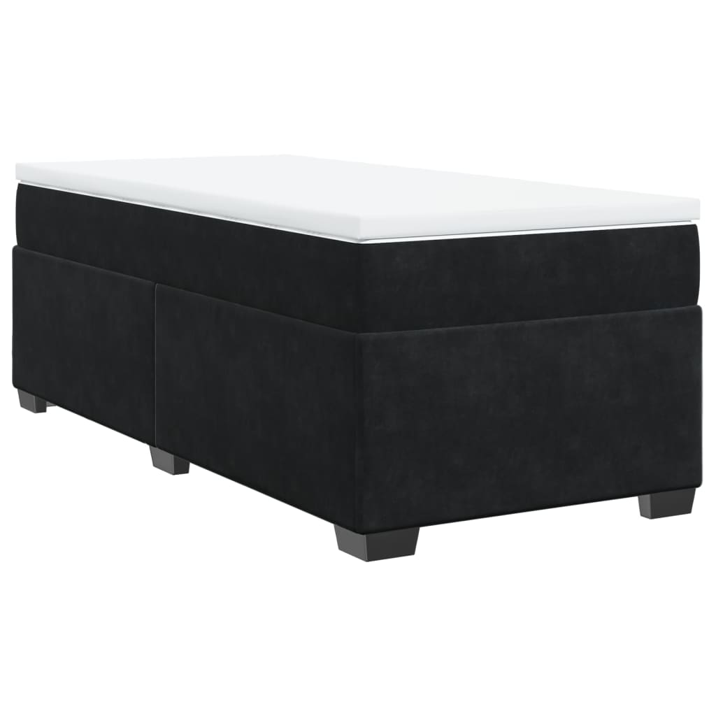 Sommier à lattes de lit avec matelas Noir 90x200 cm Velours - XIOS