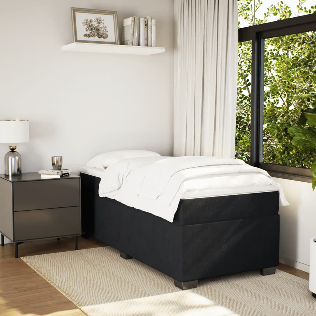 Sommier à lattes de lit avec matelas Noir 90x200 cm Velours - XIOS