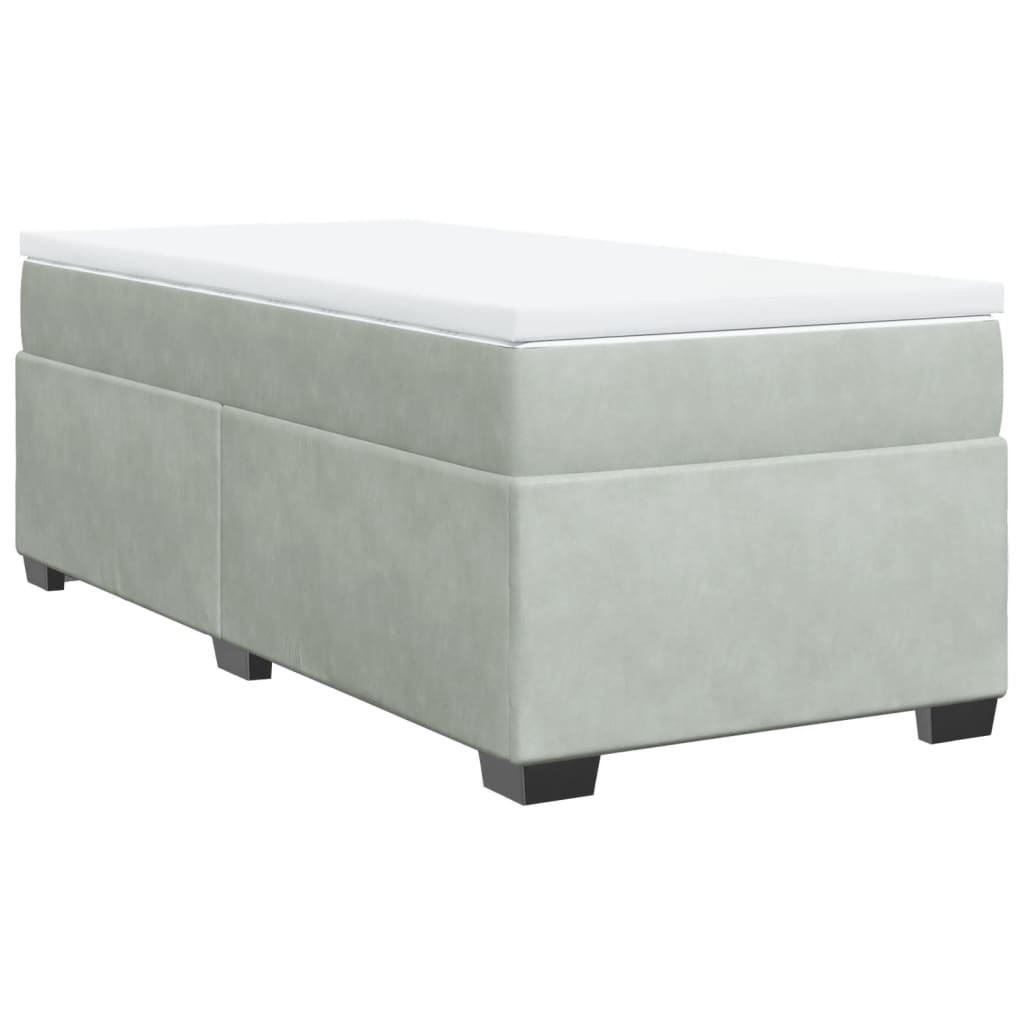 Sommier à lattes de lit et matelas Gris clair 100x200cm Velours - XIOS