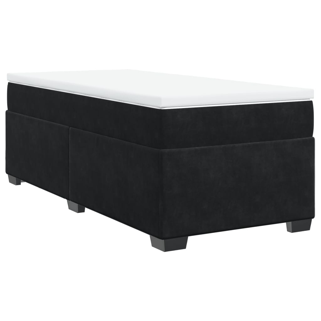 Sommier à lattes de lit avec matelas Noir 100x200 cm Velours - XIOS