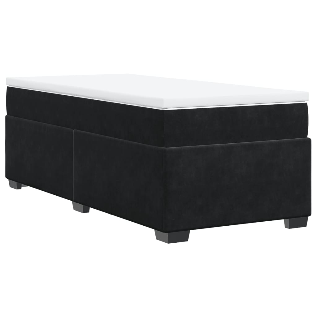 Sommier à lattes de lit avec matelas Noir 100x200 cm Velours - XIOS