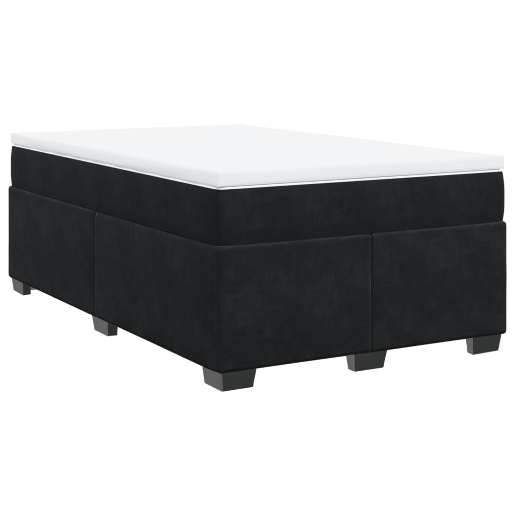 Sommier à lattes de lit avec matelas noir 120x190 cm velours - XIOS