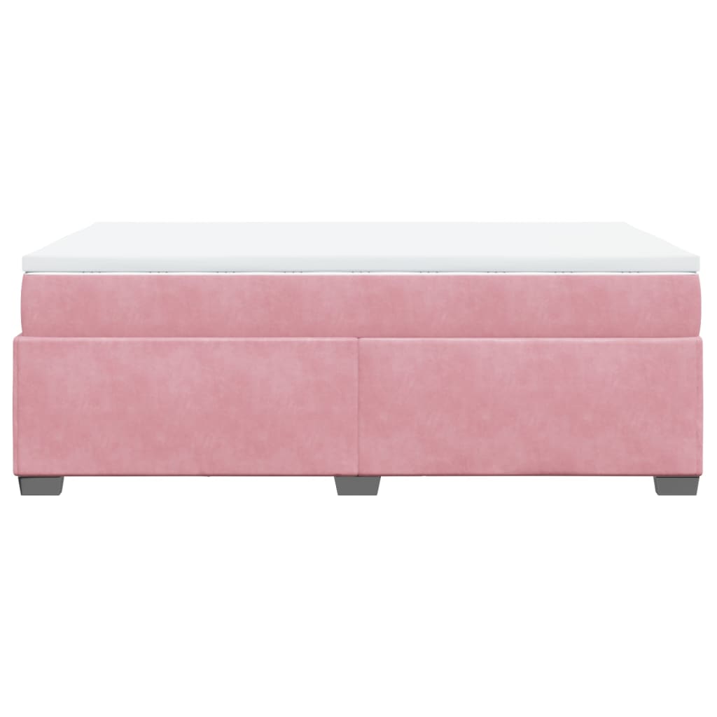 Sommier à lattes de lit avec matelas rose 120x190 cm velours - XIOS