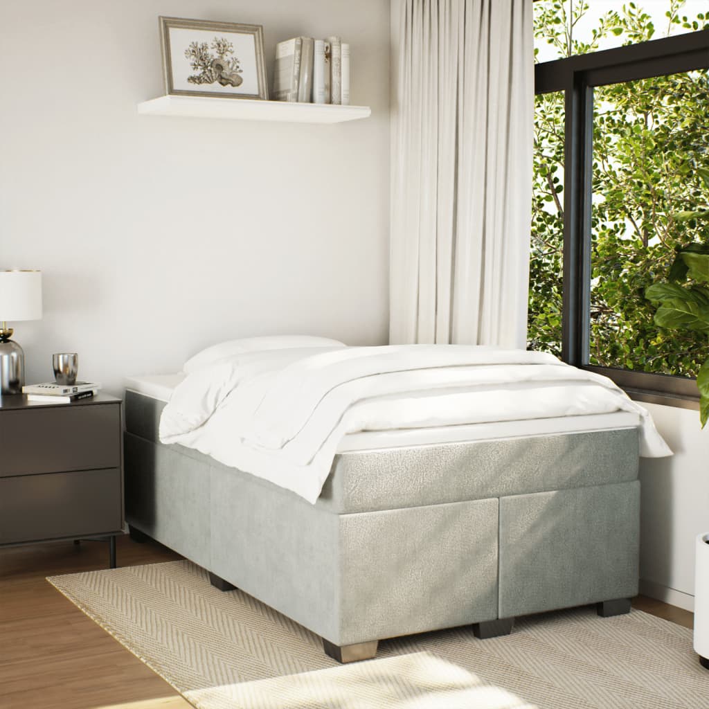 Sommier à lattes de lit et matelas Gris clair 120x200cm Velours - XIOS