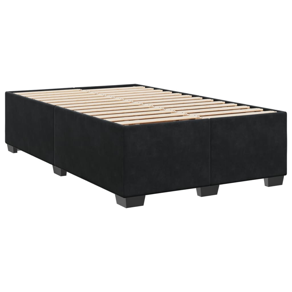 Sommier à lattes de lit avec matelas Noir 120x200 cm Velours - XIOS