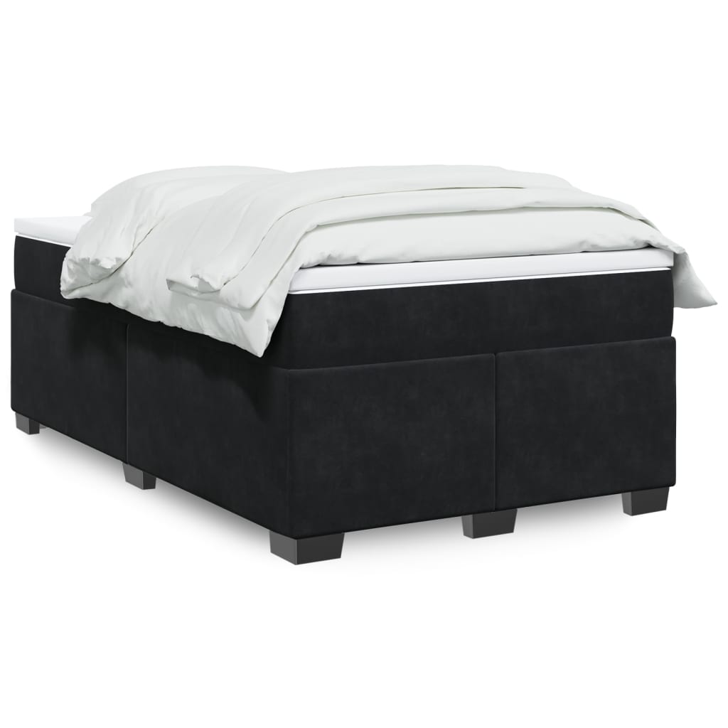 Sommier à lattes de lit avec matelas Noir 120x200 cm Velours - XIOS
