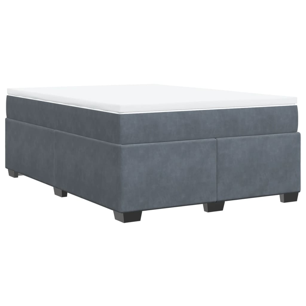 Sommier à lattes de lit et matelas Gris foncé 140x190cm Velours - XIOS