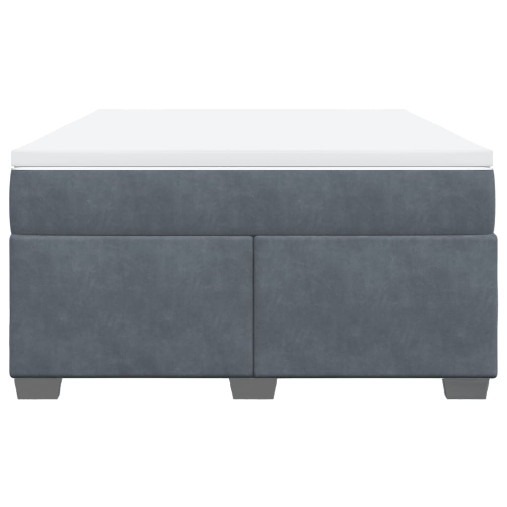 Sommier à lattes de lit et matelas Gris foncé 140x190cm Velours - XIOS
