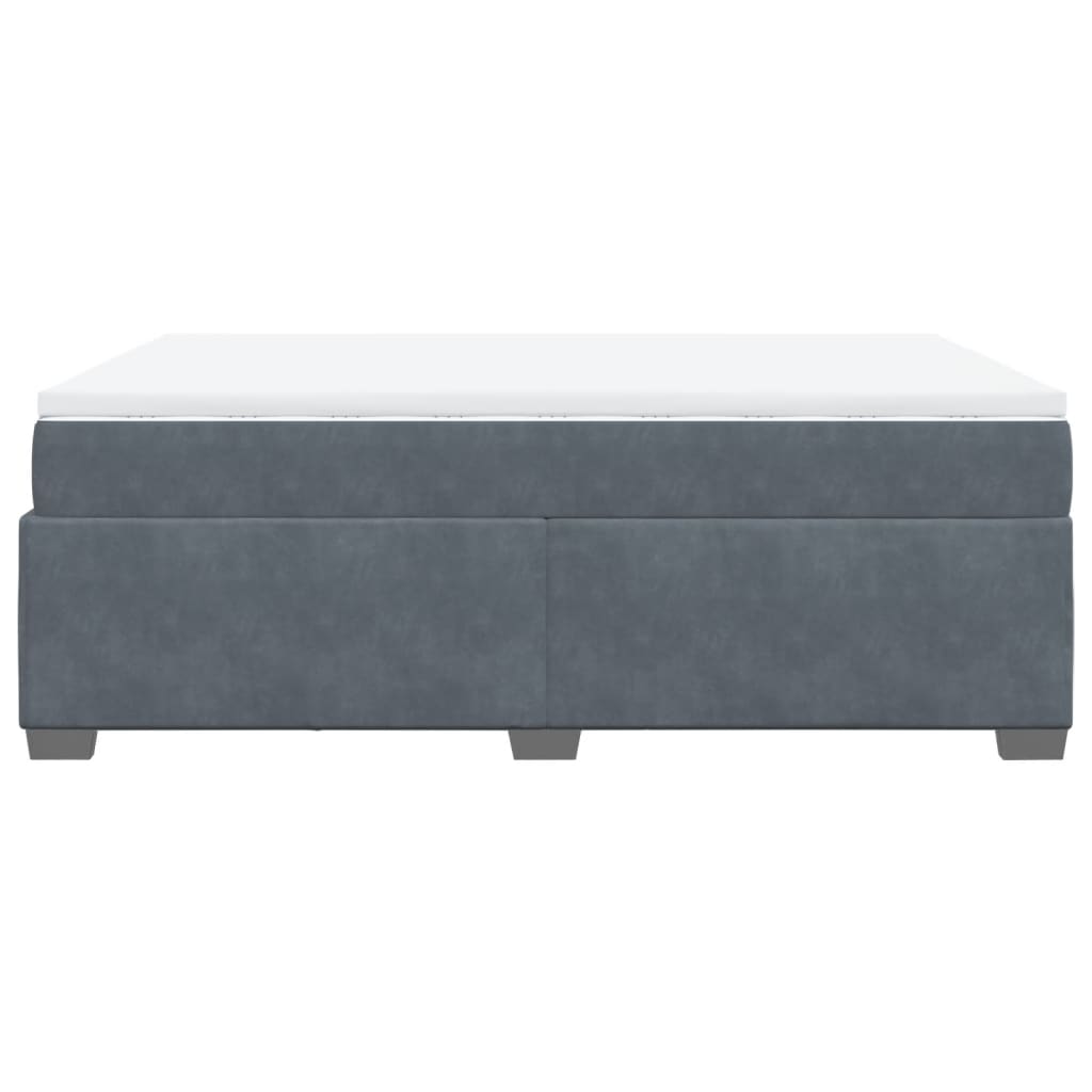Sommier à lattes de lit et matelas Gris foncé 140x190cm Velours - XIOS