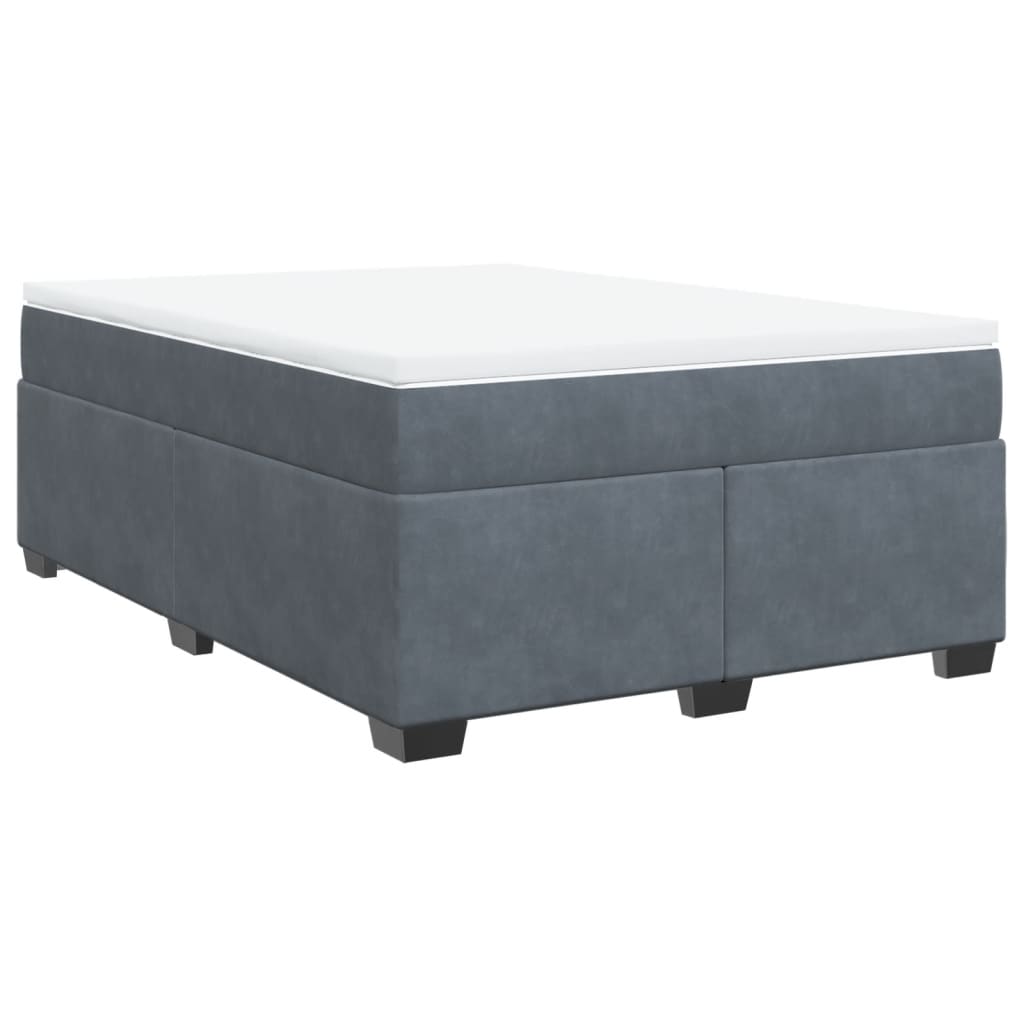 Sommier à lattes de lit et matelas Gris foncé 140x190cm Velours - XIOS