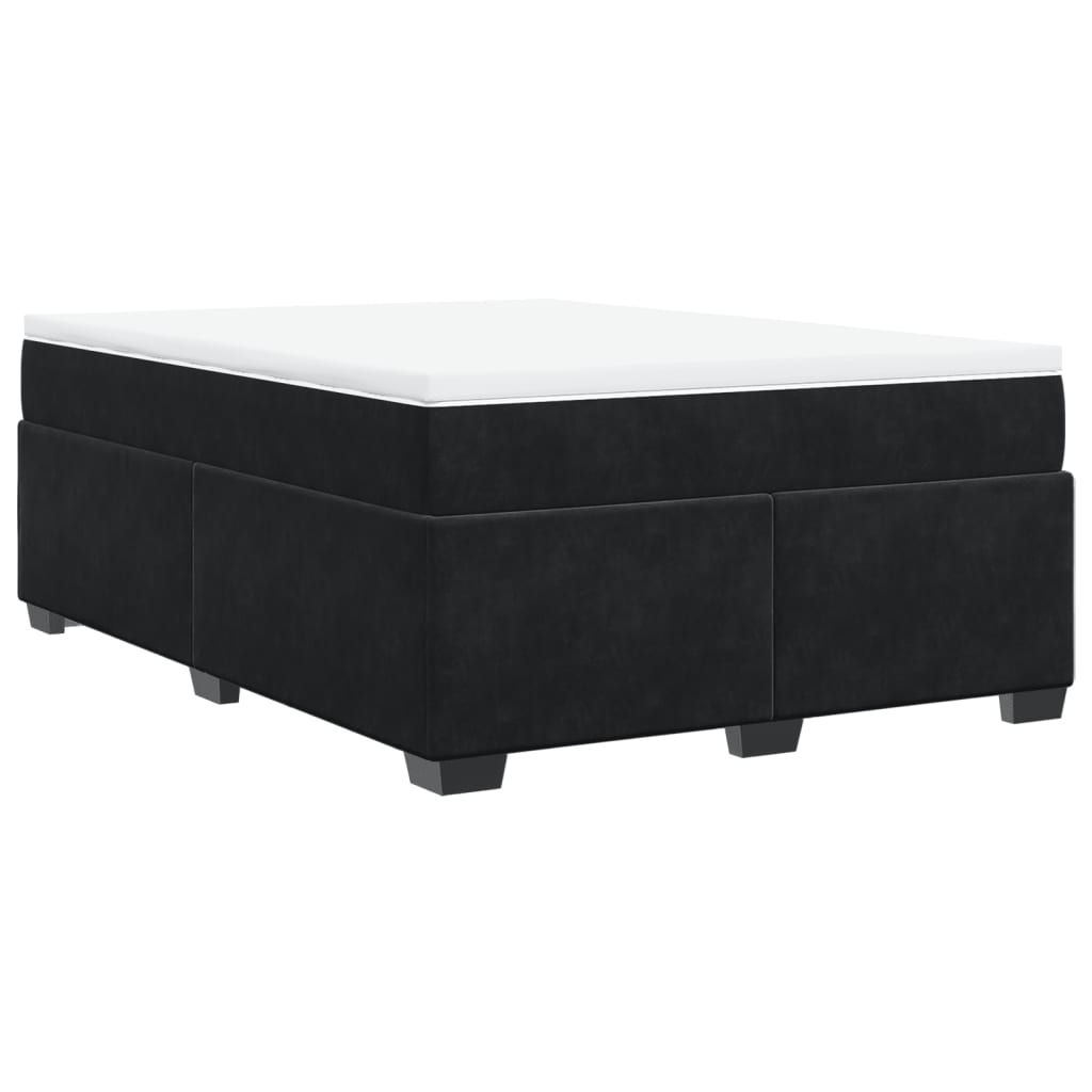 Sommier à lattes de lit avec matelas Noir 140x190 cm Velours - XIOS