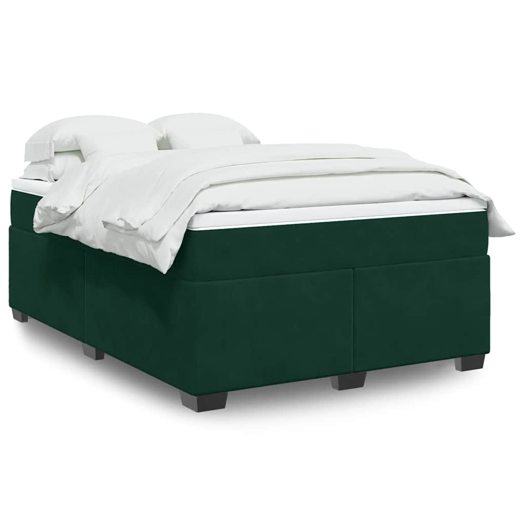 Sommier à lattes de lit et matelas Vert foncé 140x190cm Velours - XIOS