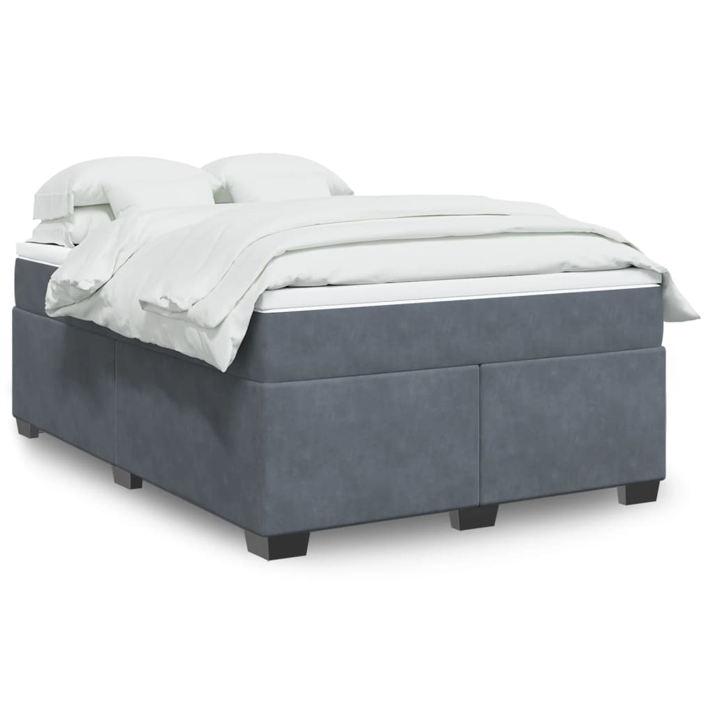 Sommier à lattes de lit et matelas Gris foncé 140x200cm Velours - XIOS