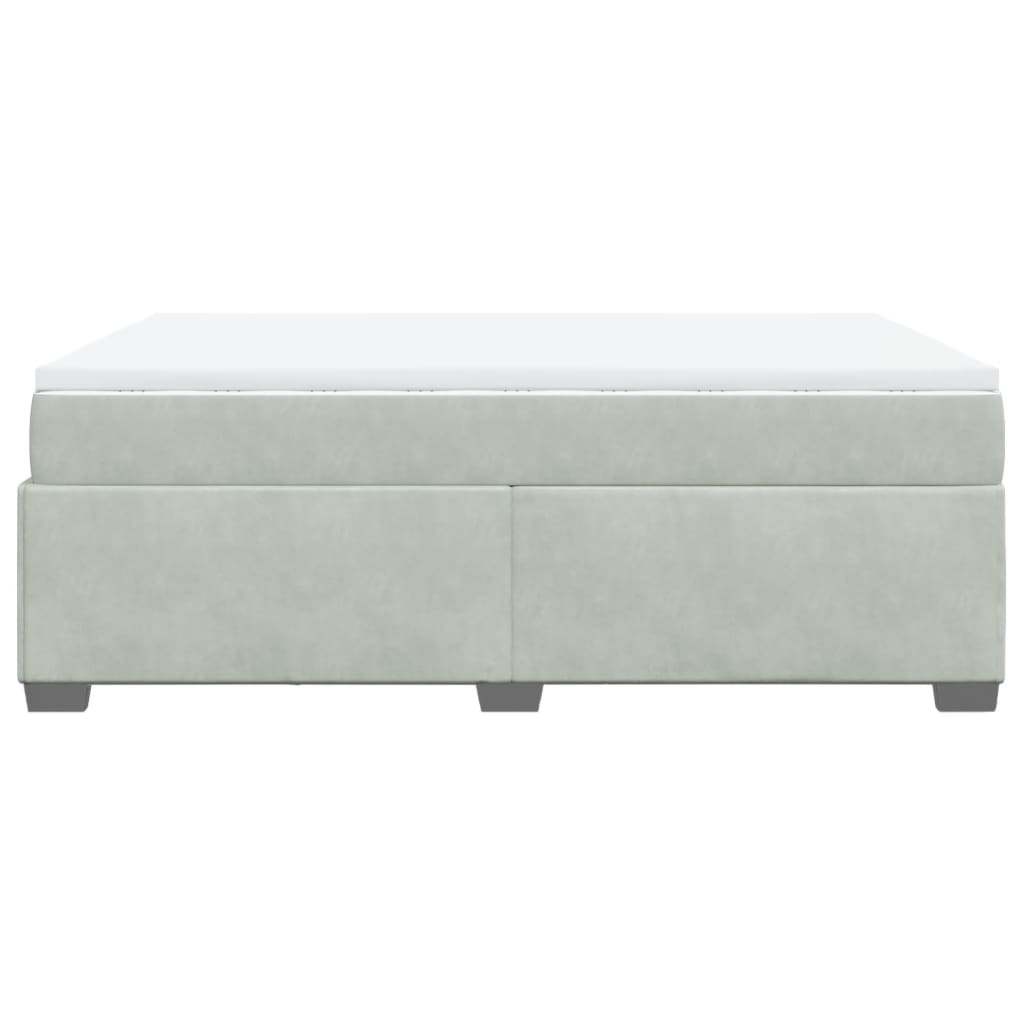 Sommier à lattes de lit et matelas Gris clair 160x200cm Velours - XIOS