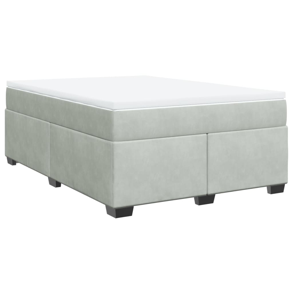 Sommier à lattes de lit et matelas Gris clair 160x200cm Velours - XIOS