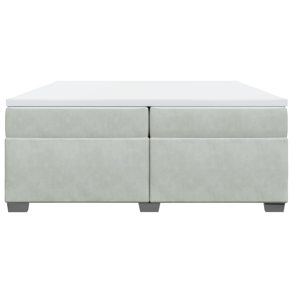 Sommier à lattes de lit et matelas Gris clair 200x200cm Velours - XIOS