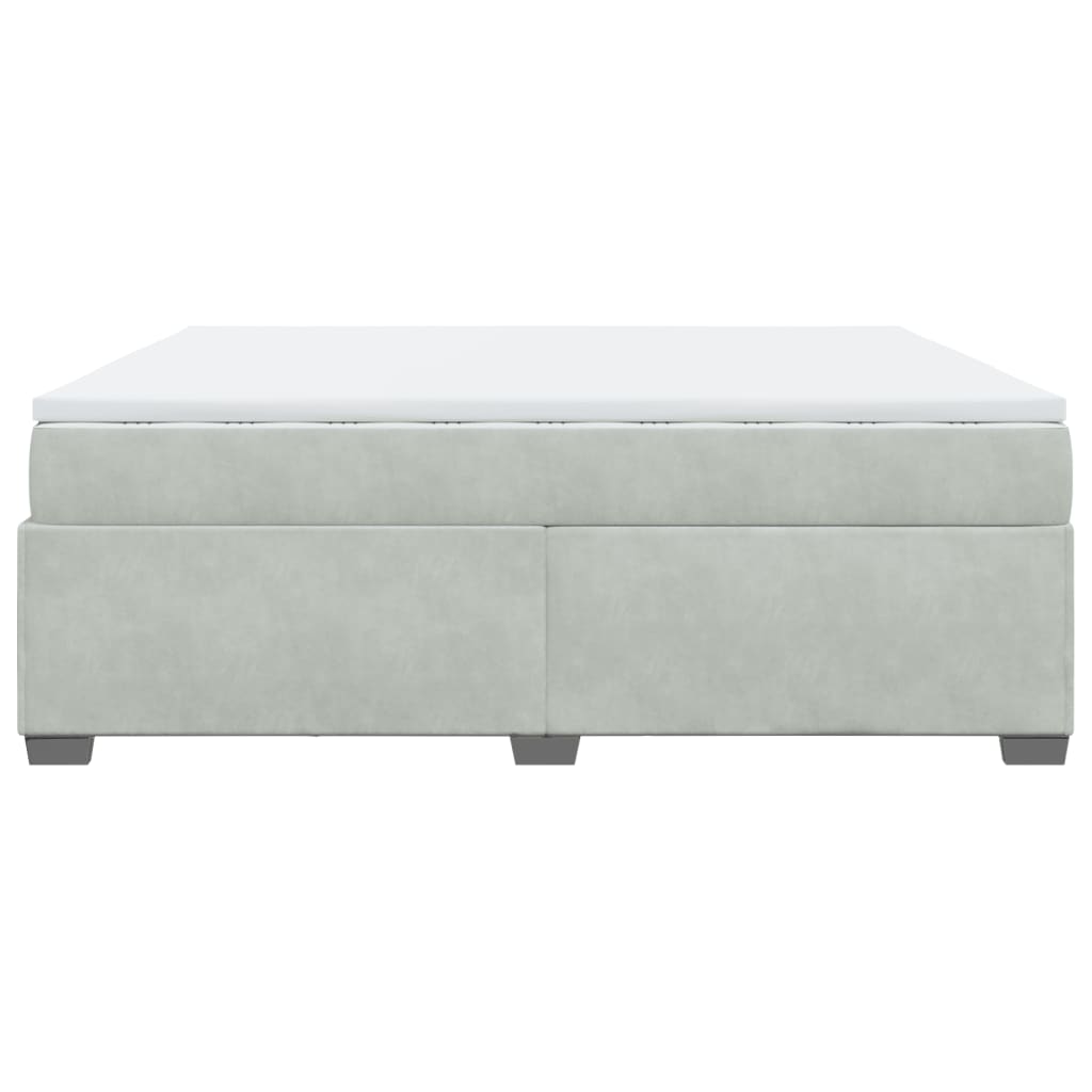 Sommier à lattes de lit et matelas Gris clair 200x200cm Velours - XIOS