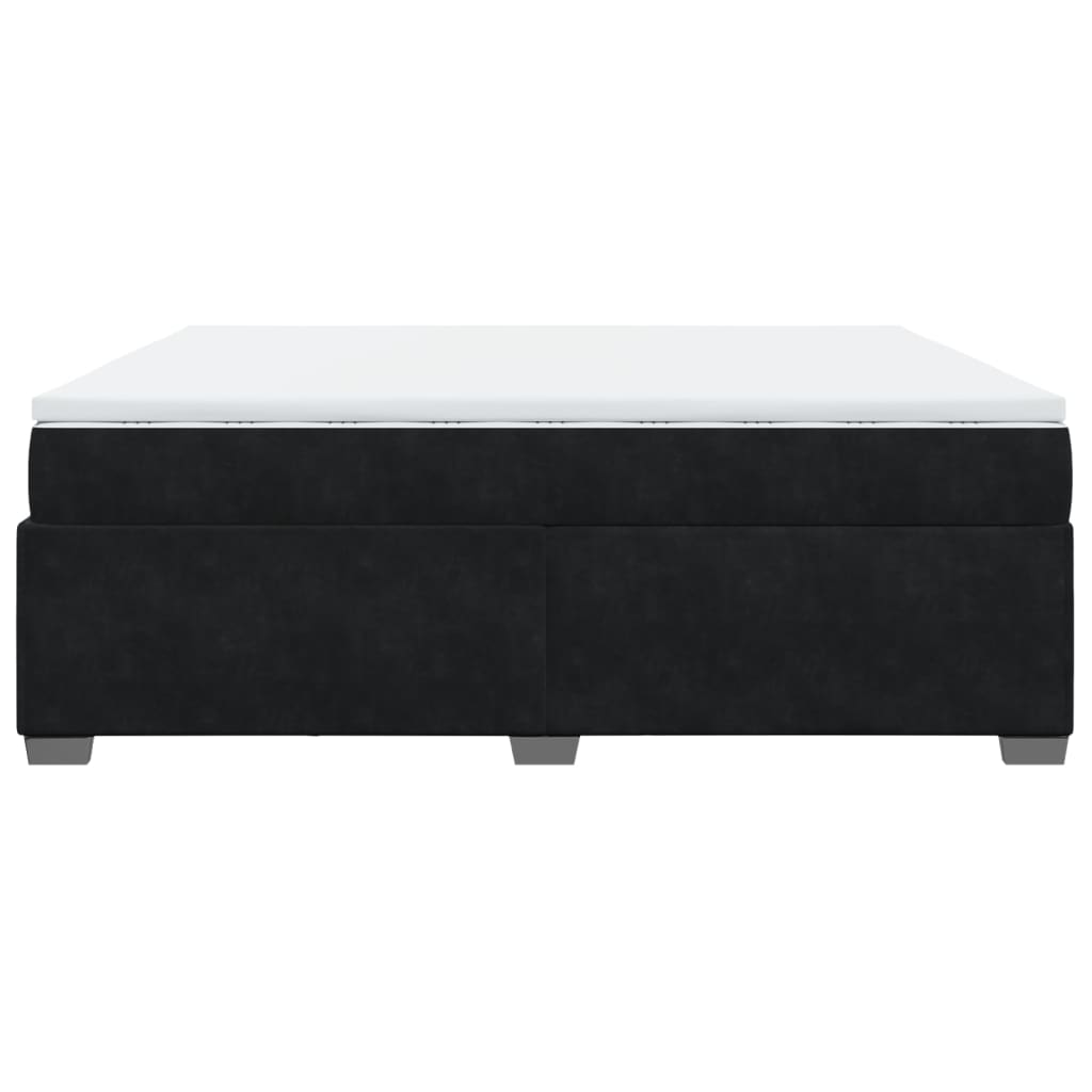 Sommier à lattes de lit et matelas Noir 200x200 cm Velours - XIOS