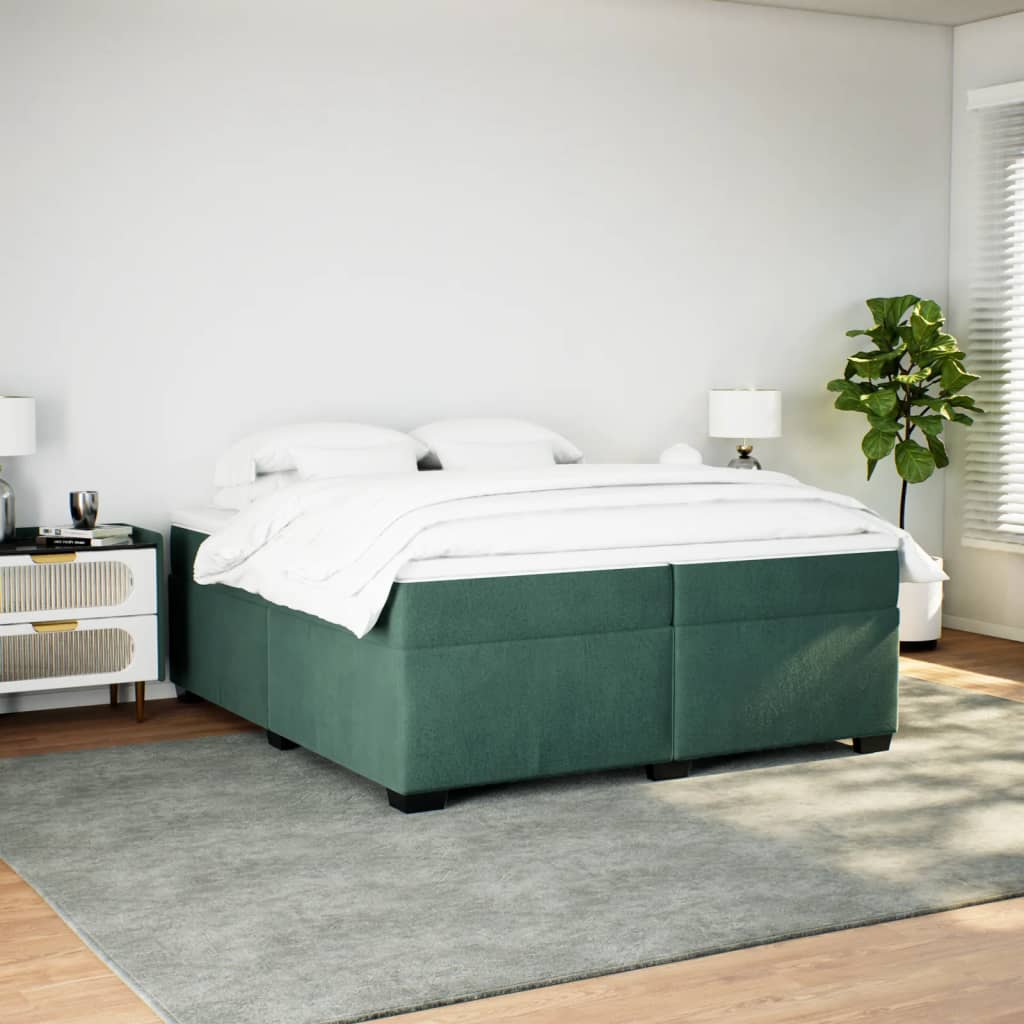Sommier à lattes de lit et matelas Vert foncé 200x200cm Velours - XIOS